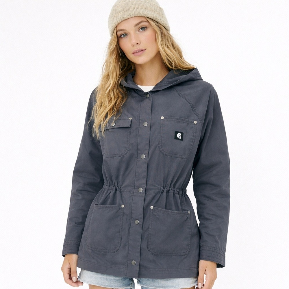 Hurley x Carhartt DWR Utility Hooded Jacket Black Men's M/L Water Repellent